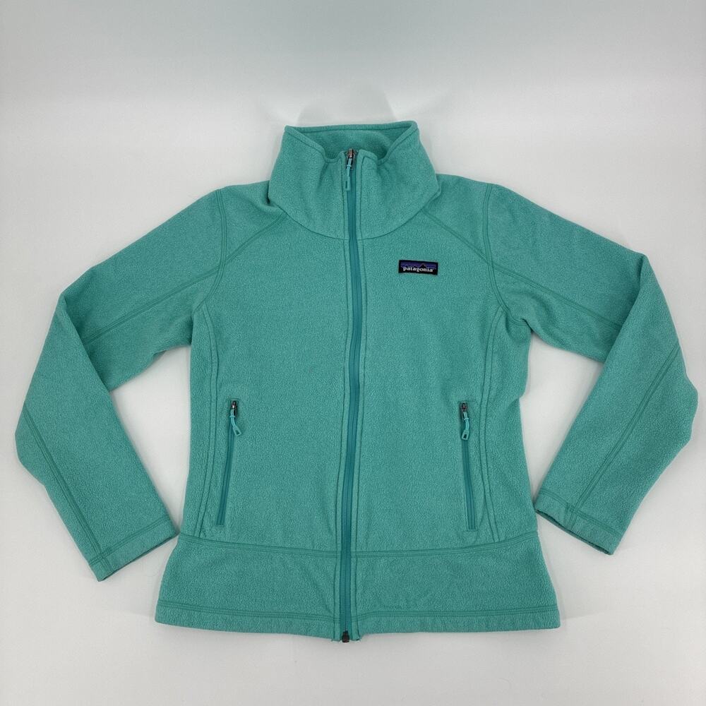 Patagonia Fleece Jacket Women Small Emerald Green Teal Emmilen Full Zip Active